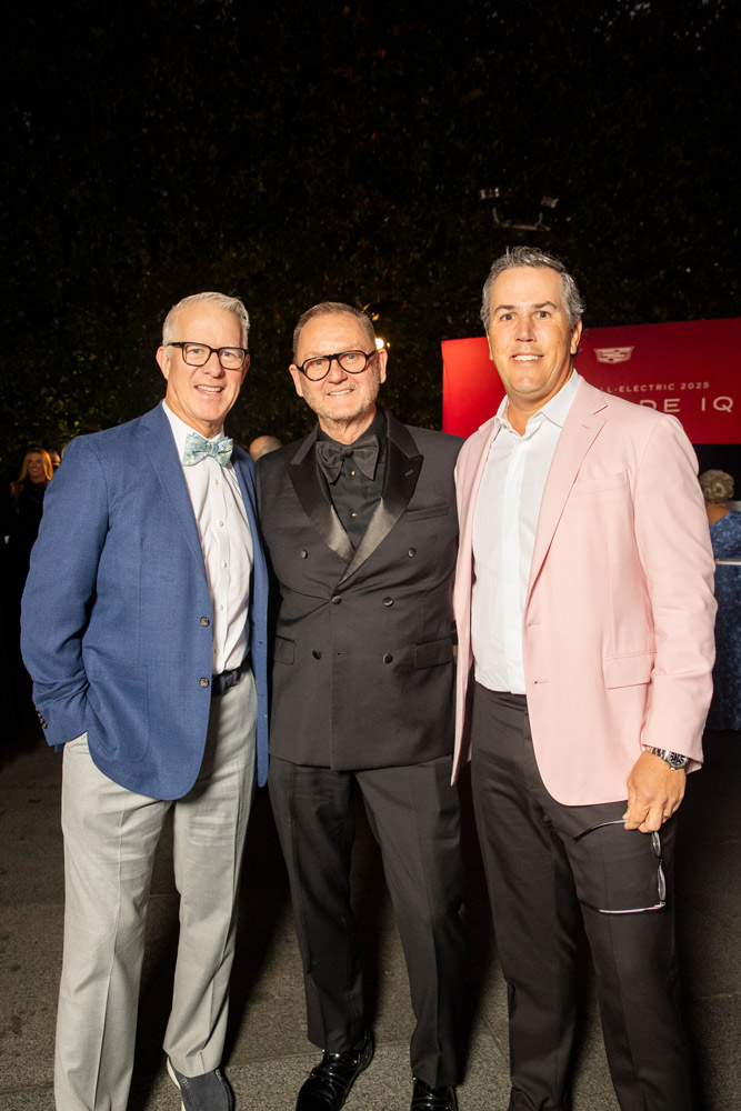 amfAR Board Co-Chairs Kevin McClatchy and T. Ryan Greenawalt with amfAR CEO Kevin Robert Frost (C)