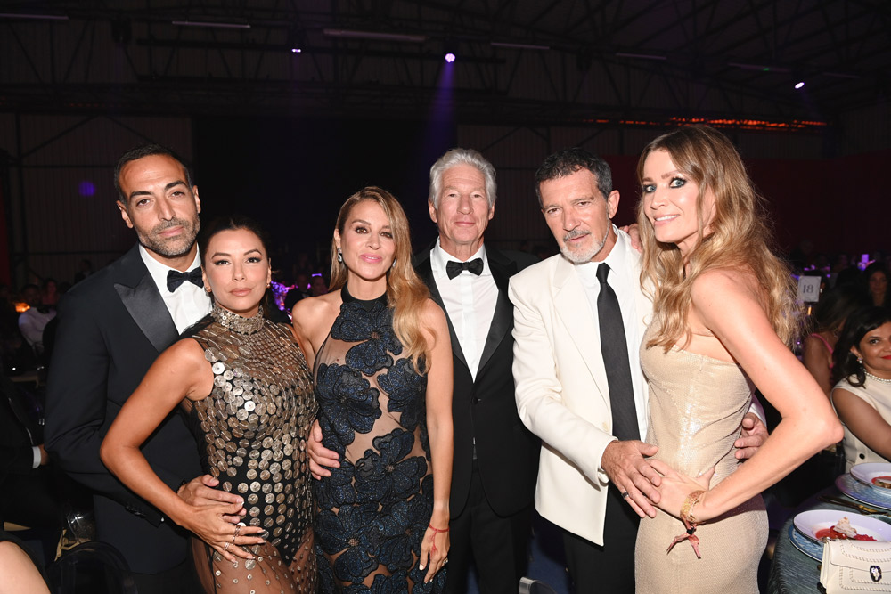 Honoree Mohammed Al Turki, Eva Longoria, Alejandra Gere, Richard Gere, Antonio Banderas, and Nicole Kimpel (Photo: Ryan Emberley)